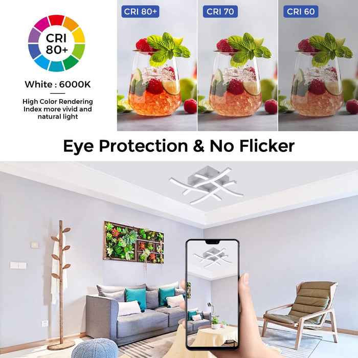 Modern LED Ceiling Light – 24W Surface-Mounted Fixture with 3-Color Modes - Samanta Factory