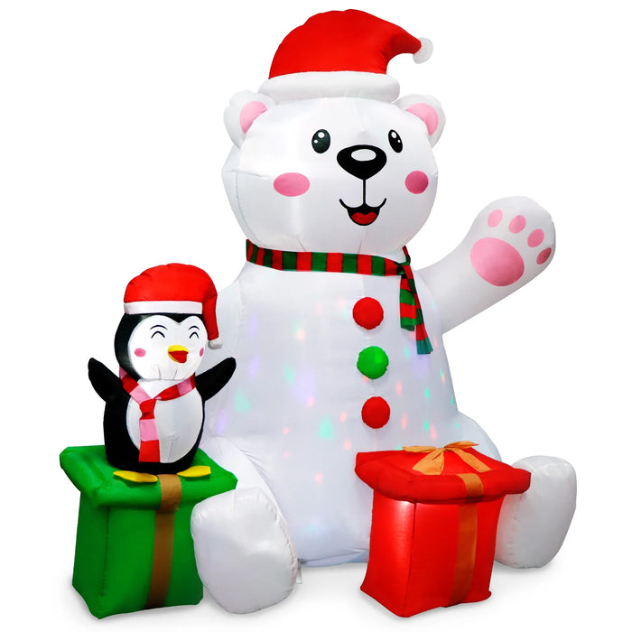 Christmas Inflatable – 6FT Polar Bear & Penguin Outdoor Decor