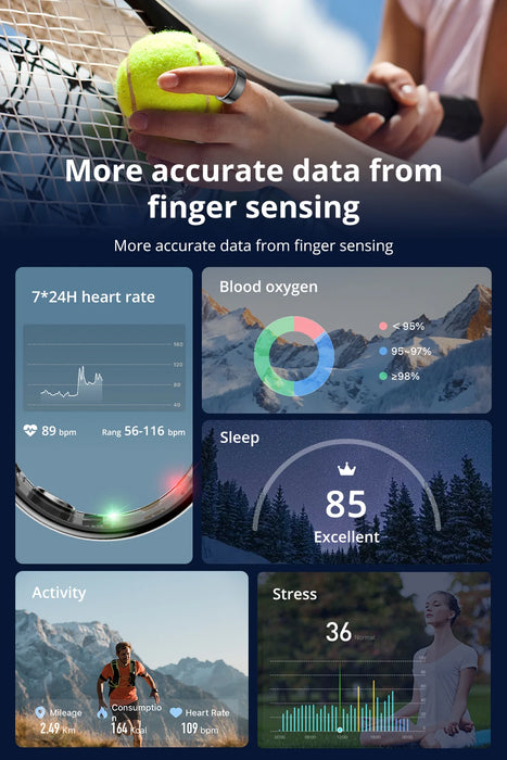 Smart Fitness Ring – Health Tracking with Sleep, Heart Rate & Gesture Control - Samanta Factory