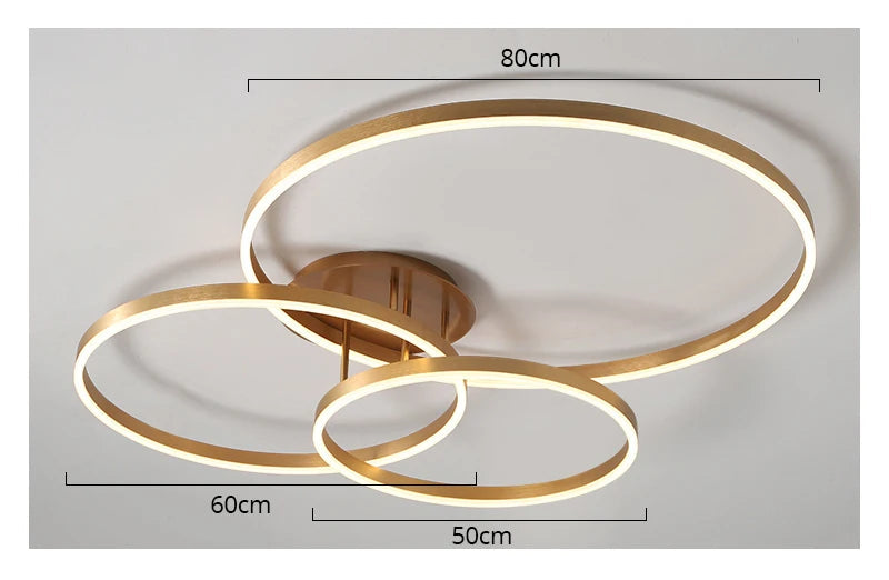 Modern LED Chandelier – Dimmable Semi-Flush Mount with Remote Control