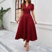 Junior Y2K Midi Dress – Puff Sleeves & Slim A-Line Silhouette - Samanta Factory