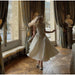 A-line Strap Long Dress – Square Neck & Backless Design - Samanta Factory