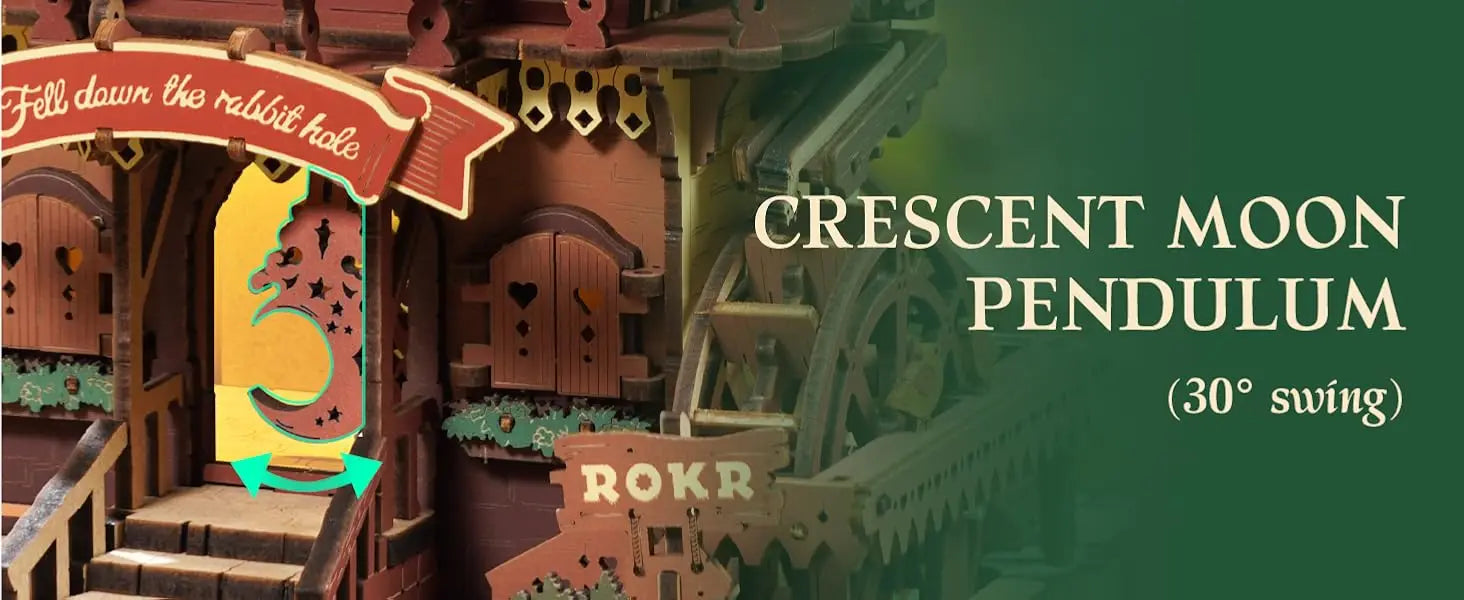 Wooden Cuckoo Clock 3D Puzzle – Light-Up Fairy Treehouse with Moving Bird & LED Lights