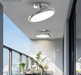 Modern black surface-mounted LED ceiling light with remote control