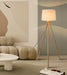 Wooden Tripod Floor Lamp – Mid-Century Modern Design with Foot Switch Control - Samanta Factory