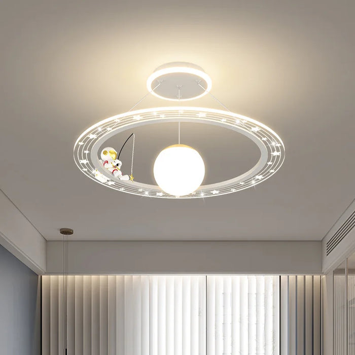 Modern Flush Mount LED Chandelier – Remote-Control Dimmable Ceiling Light