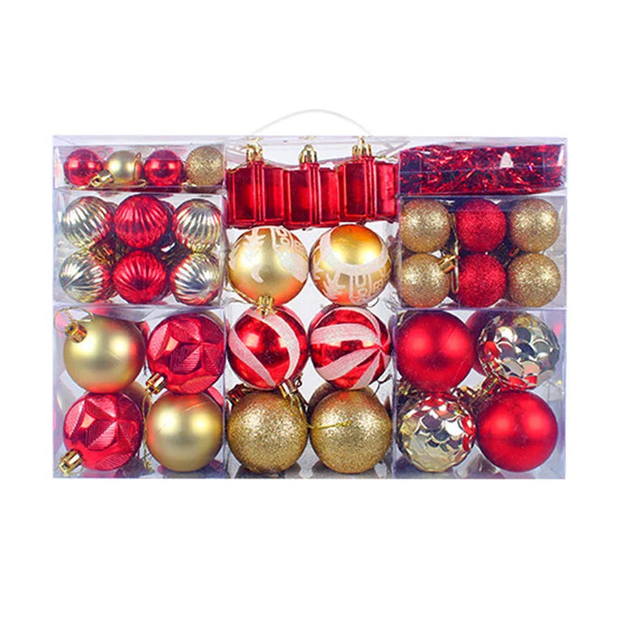 Christmas Pendant Plastic Ball with star – Shatterproof Hanging Tree Ornaments