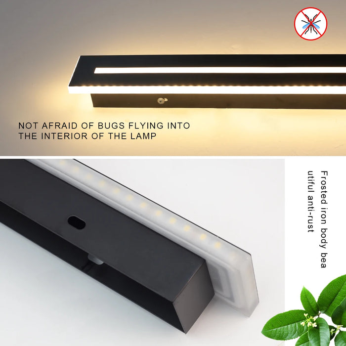 Waterproof LED Wall Sconce – IP65 Long Outdoor Light for Garden & Exterior Decor - Samanta Factory