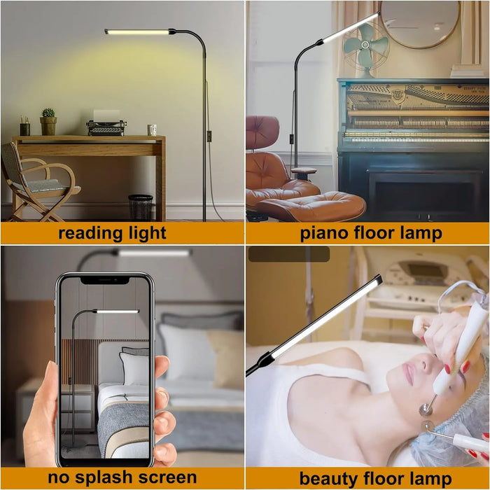 Modern Adjustable LED Floor Lamp – Remote Control with Dimmable Brightness & Color Temperature