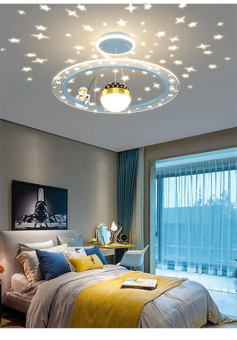 Modern Flush Mount LED Chandelier – Remote-Control Dimmable Ceiling Light