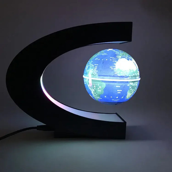 Magnetic Levitating Globe – 4-Inch Floating Earth with LED Light for Home & Office Decor - Samanta Factory