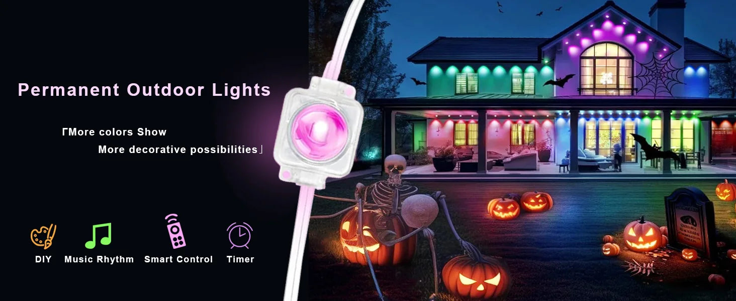 Eaves LED String Lights – Waterproof Multi-Colour Outdoor Lighting