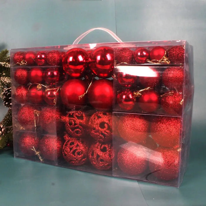 Christmas Ball Ornament Set – 100PCS Plastic Baubles in 18 Colours