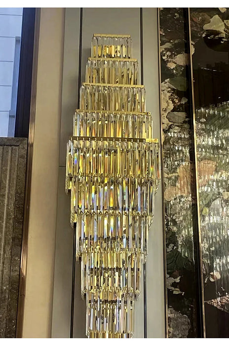 Crystal Wall Lamp – Modern Gold LED Lighting for Dining & Bedroom