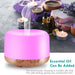 Aroma Diffuser – Compact Wood Grain Design with 7-Color Night Light - Samanta Factory