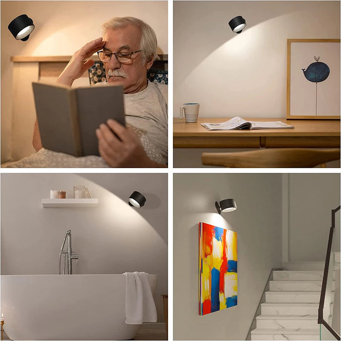 Rechargeable LED Wall Light – Touch Control with 3 Colour Modes & Adjustable 360° Rotation - Samanta Factory