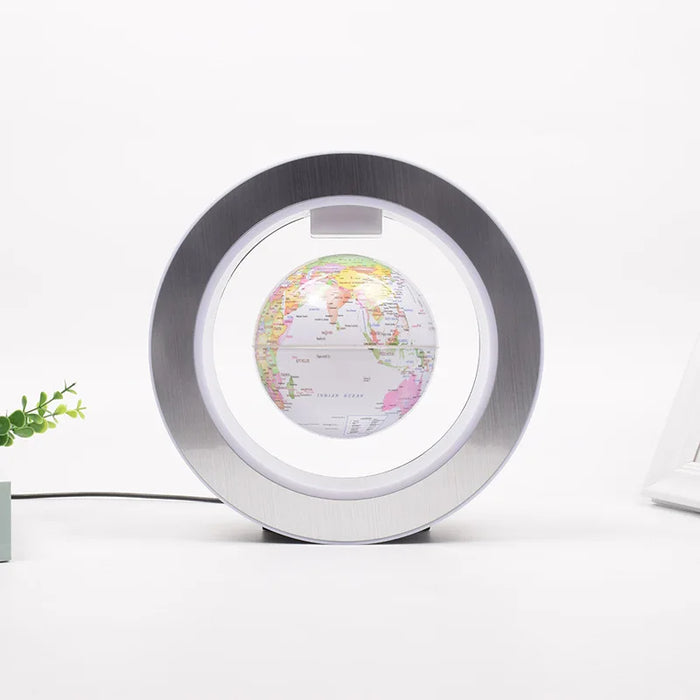 Floating Moon Globe Lamp – O-Type Magnetic Frame with LED Night Light - Samanta Factory