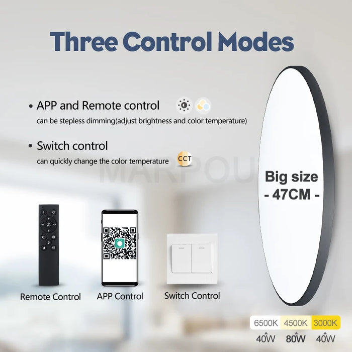 Smart LED Ceiling Light – APP & Remote Controlled Dimmable Modern Lamp