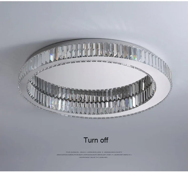 Modern Crystal Chandelier – Remote-Controlled LED Pendant Light for Living & Dining Rooms