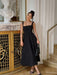 A-line Strap Long Dress – Square Neck & Backless Design - Samanta Factory