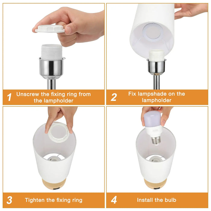 Bedside Table Lamp – Dimmable Lighting with USB-A & USB-C Charging Ports - Samanta Factory