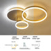 LED Ceiling Light – Modern Gold Triple-Ring Design with Remote Control - Samanta Factory