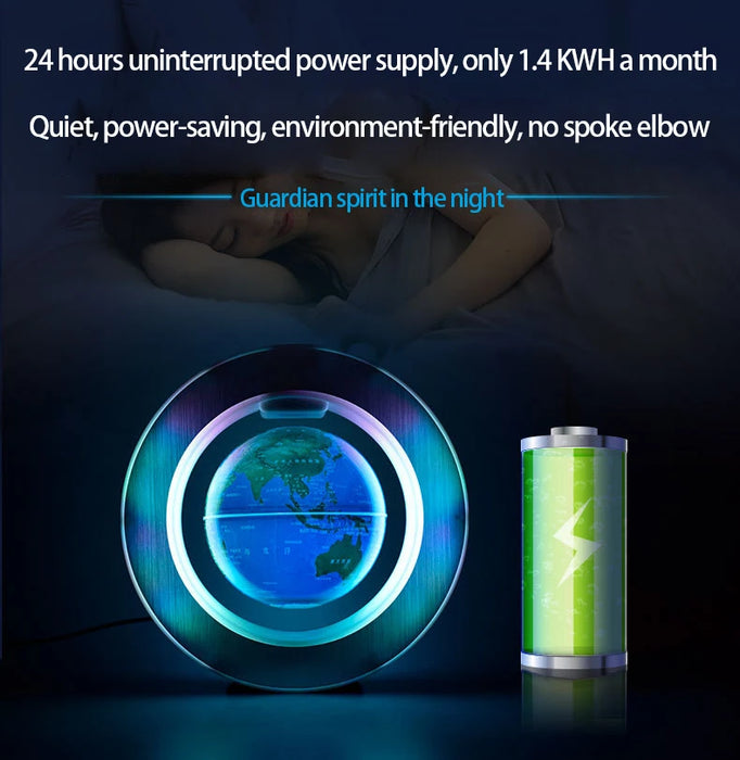 Floating Moon Globe Lamp – O-Type Magnetic Frame with LED Night Light - Samanta Factory
