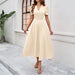 Junior Y2K Midi Dress – Puff Sleeves & Slim A-Line Silhouette - Samanta Factory