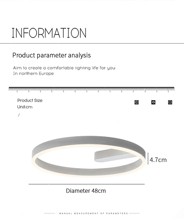 LED Ceiling Light – Modern Surface-Mounted Design with Dimmable Remote Control