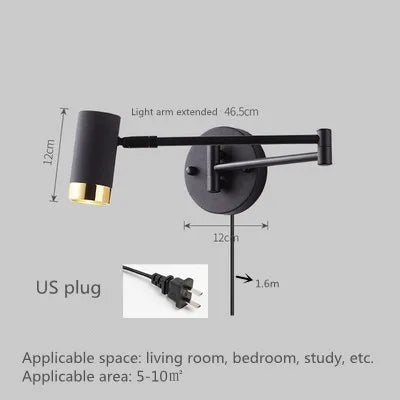Modern Wall-Mounted LED Lamp – Adjustable Swing Arm with Warm/Cold Light for Bedrooms & Living Rooms - Samanta Factory