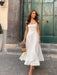 A-line Strap Long Dress – Square Neck & Backless Design - Samanta Factory