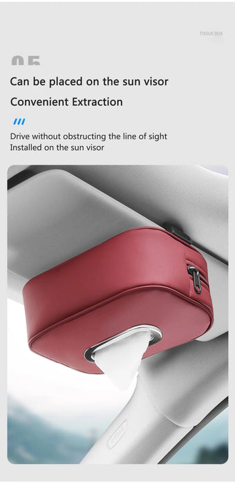 PU Leather Car Tissue Holder – Seat Back & Door Storage - Samanta Factory