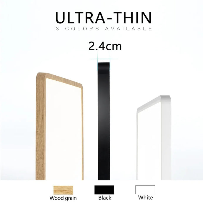 Smart LED Ceiling Light – Wood Grain Design with App & Remote Control