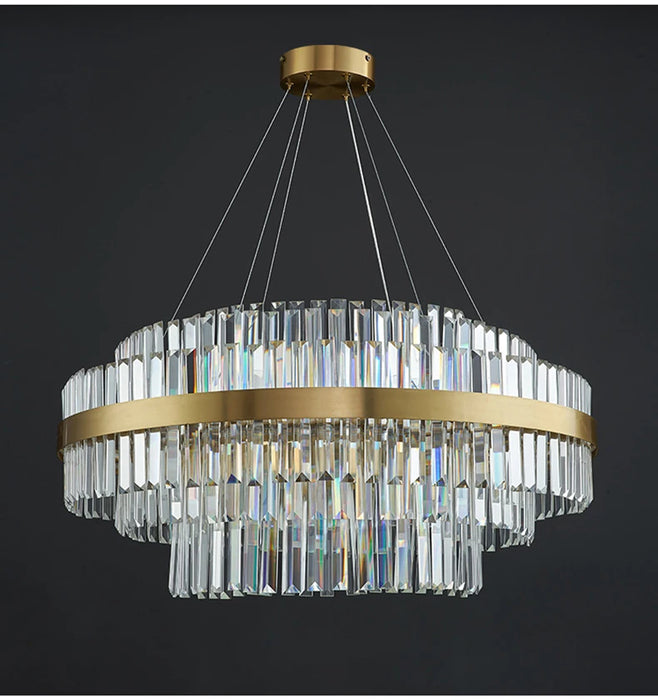 Modern Luxury LED Crystal Chandelier – Dimmable Remote-Controlled Ceiling Light