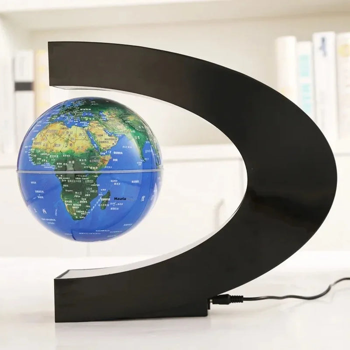 Magnetic Levitating Globe – 4-Inch Floating Earth with LED Light for Home & Office Decor - Samanta Factory