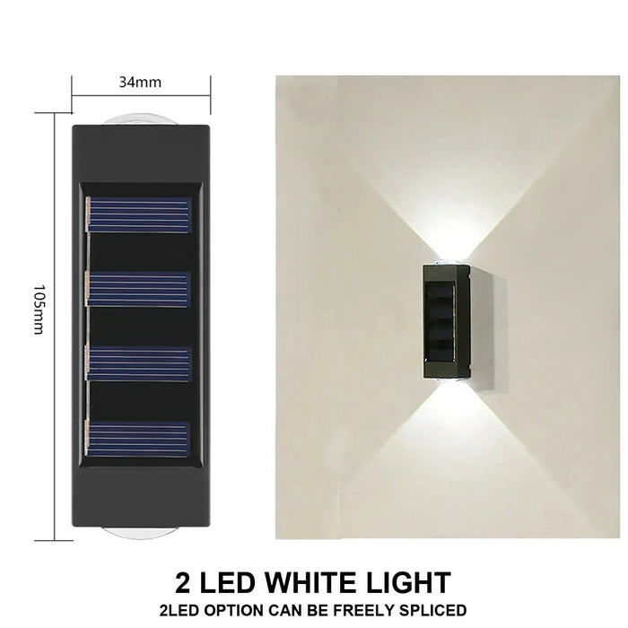 Solar Wall Light – Up & Down Waterproof LED for Modern Outdoor Decor