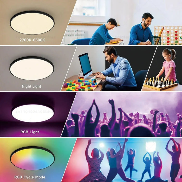 Smart RGB WiFi Ceiling Light with Dimmable LED and Adjustable Colour