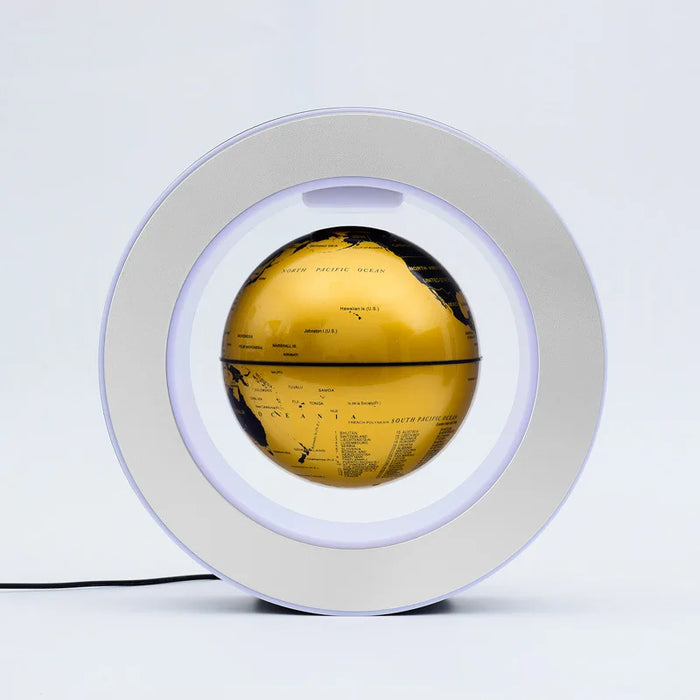 Floating Moon Globe Lamp – O-Type Magnetic Frame with LED Night Light - Samanta Factory