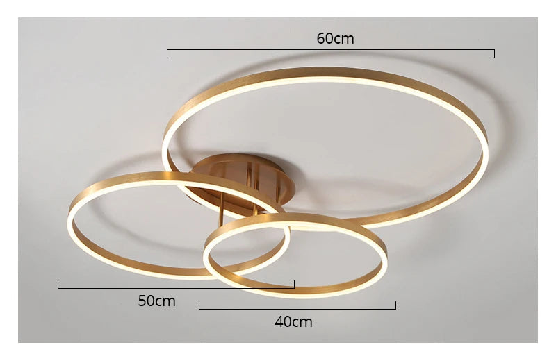 Modern LED Chandelier – Dimmable Semi-Flush Mount with Remote Control