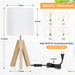Wooden Tripod Floor Lamp – Hand-Knitted Fabric Shade with E26 Dimmable LED - Samanta Factory