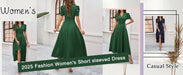 Junior Y2K Midi Dress – Puff Sleeves & Slim A-Line Silhouette - Samanta Factory