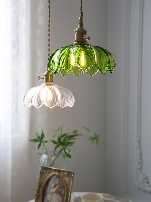 Japanese Glass Pendant Light – Polished Copper Ceiling Lamp for Modern Homes - Samanta Factory