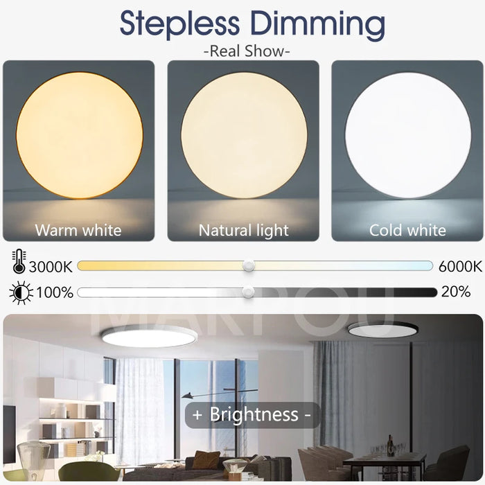 Smart LED Ceiling Light – APP & Remote Controlled Dimmable Modern Lamp