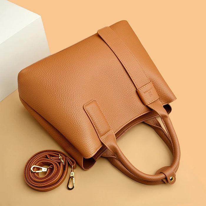 Women’s PU Leather Business Handbag – Saffiano Tote with Adjustable Shoulder Strap - Samanta Factory