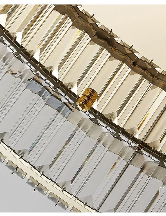 Modern Crystal Chandelier – Remote-Controlled LED Pendant Light for Living & Dining Rooms