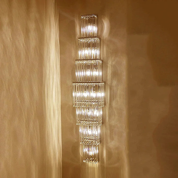 Crystal Wall Lamp – Modern Gold LED Lighting for Dining & Bedroom