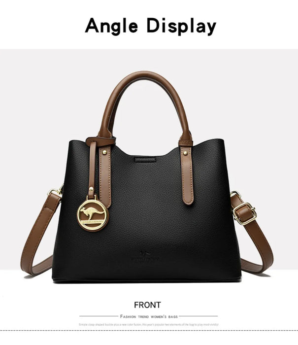 Soft PU Leather Handbag for Women – Luxury Designer Shoulder Tote - Samanta Factory
