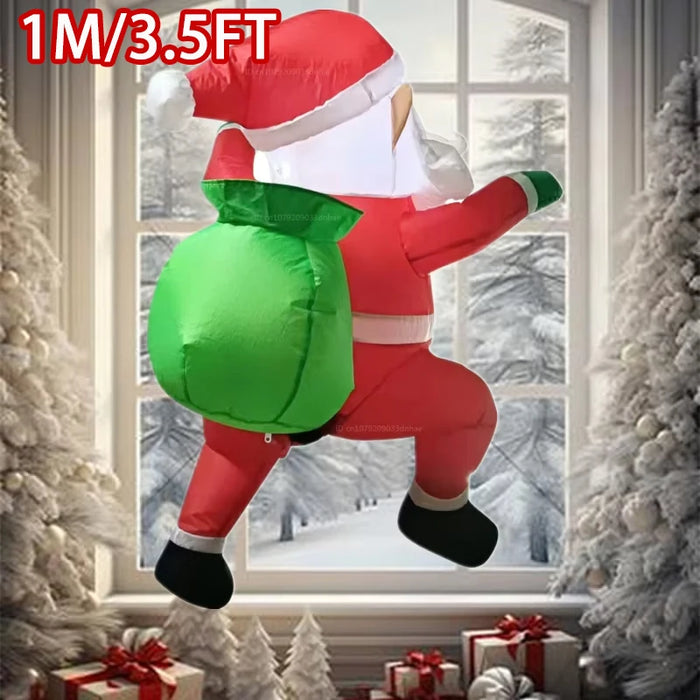 Inflatable Christmas Decoration – 3D PVC Santa Ornament with LED Lights