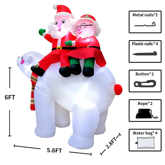 Inflatable Santa Claus Decoration – Outdoor Christmas Yard Display
