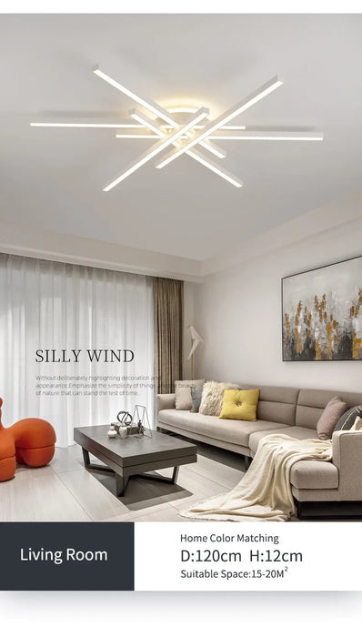 LED Ceiling Light – Modern 4-Bulb Aluminum Fixture for Living Spaces